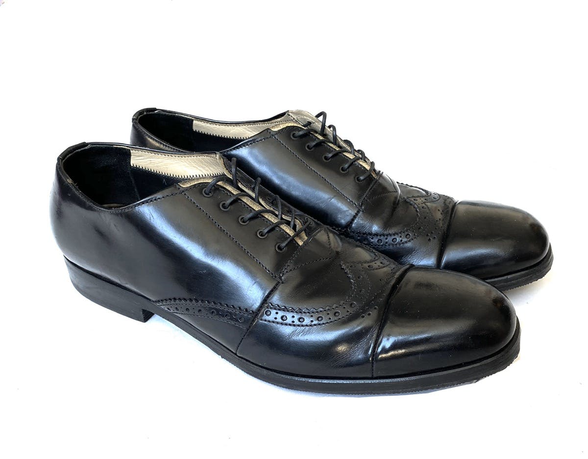 Prada Deconstructed Leather Brogue Shoes Toe Cap - 1
