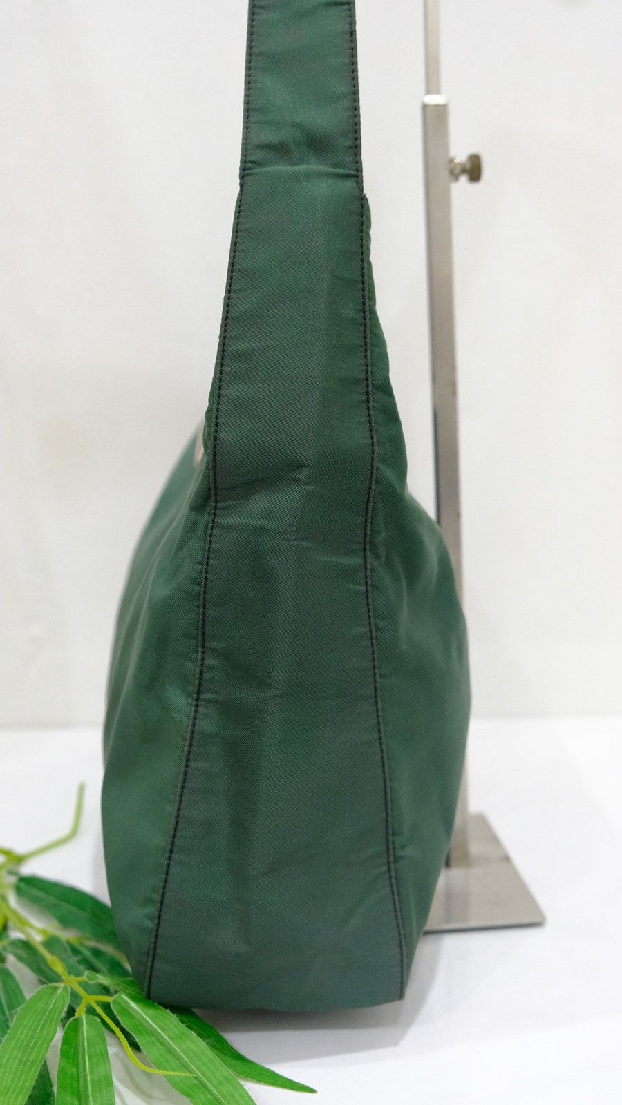Authentic Prada green nylone hobo/shoulder bag - 4