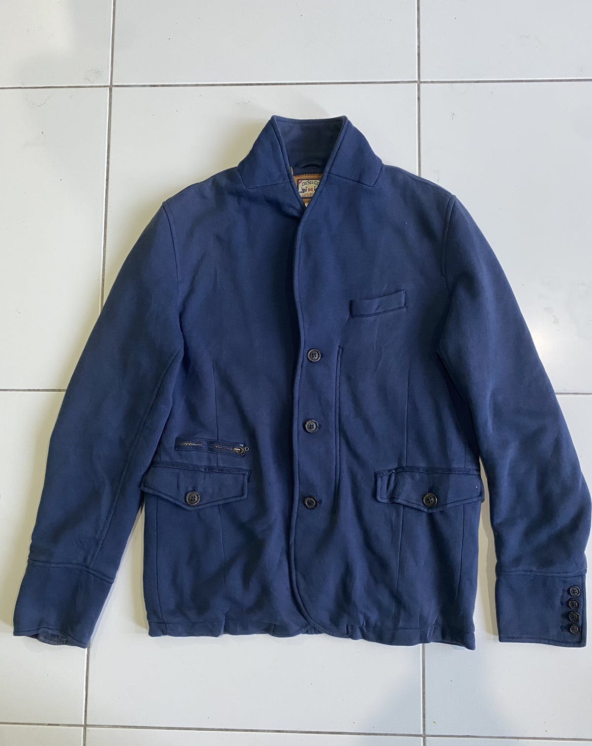 Vintage Diesel.co. Pullover Styles Cardigan Blue Jackets - 1