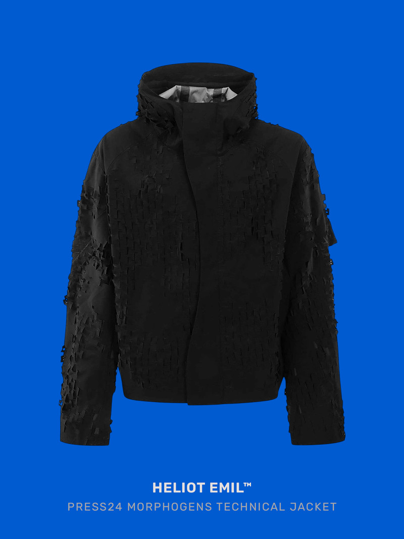 PRESS24 MORPHOGENS LASERCUT-PATTERN TECHNICAL JACKET BLACK - 1