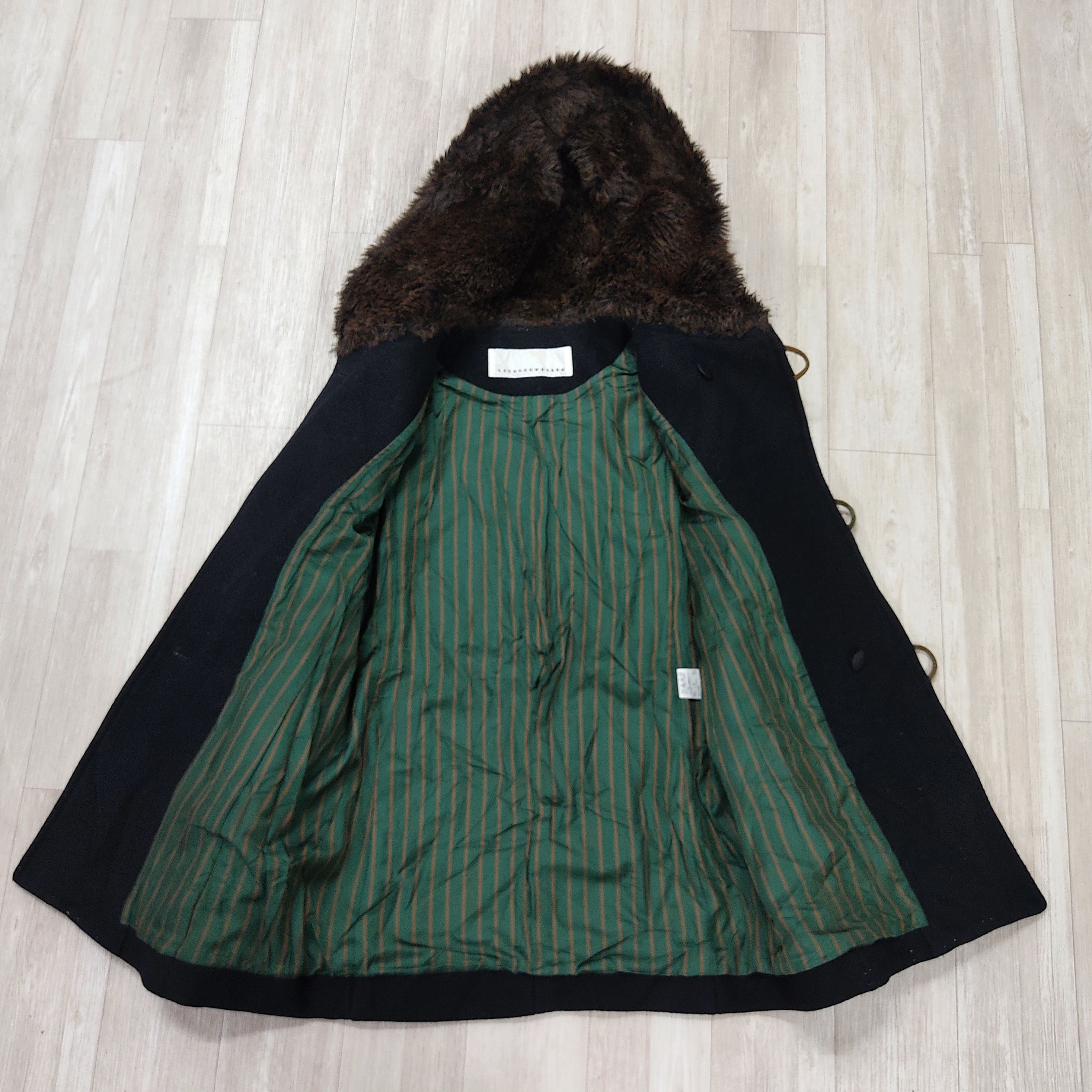 SUNAO KUWAHARA Fur Hooded Wool Duffle Jacket - 9