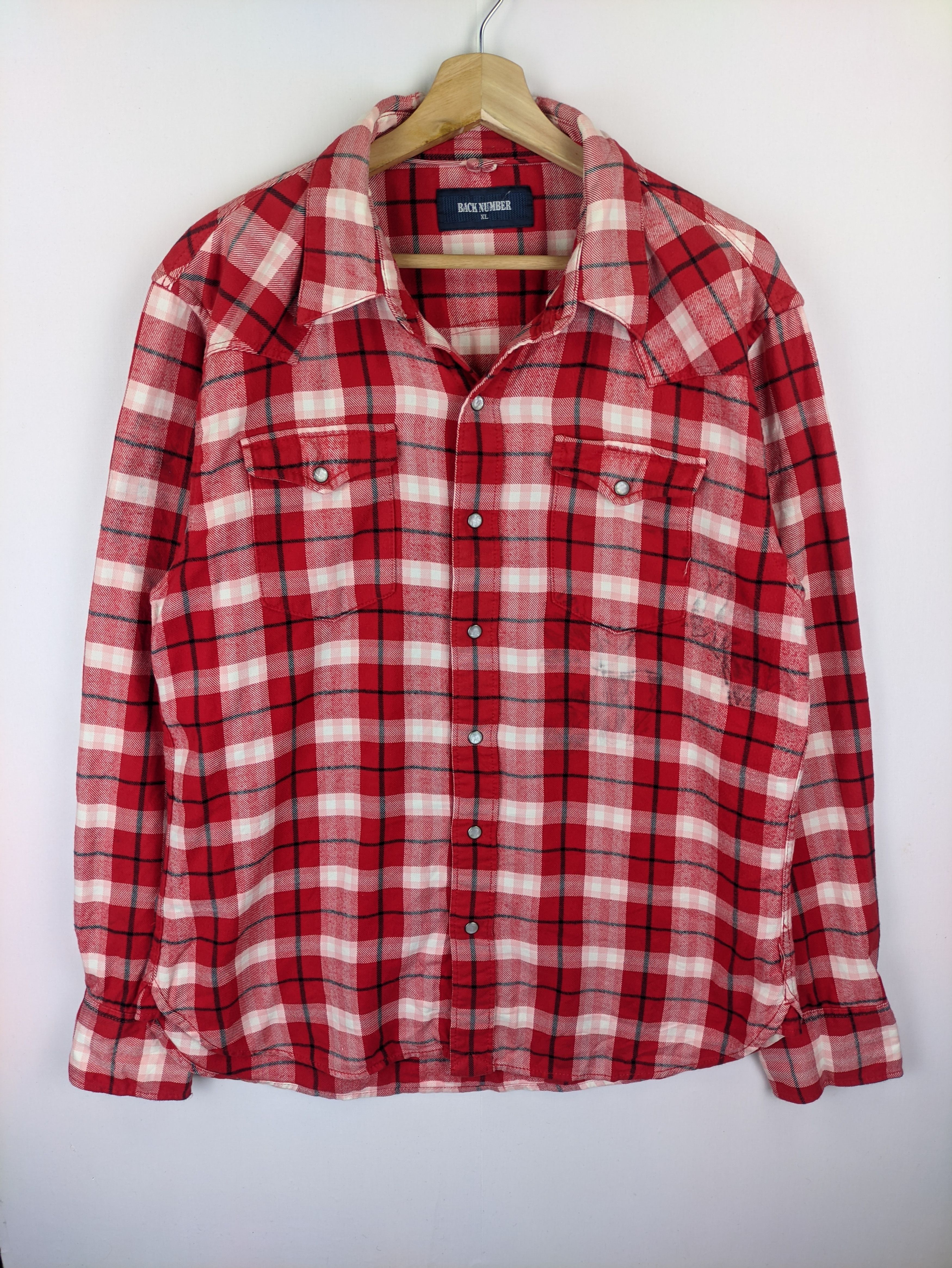 Japanese Brand - Steals🔥Flannel Checkered Plaid by Back Number - 7