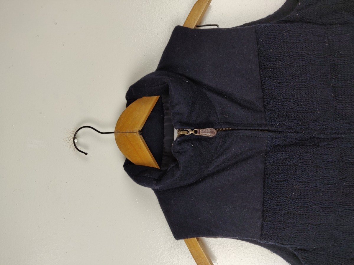 False Two Pieces Puffer Knit Vest - 3