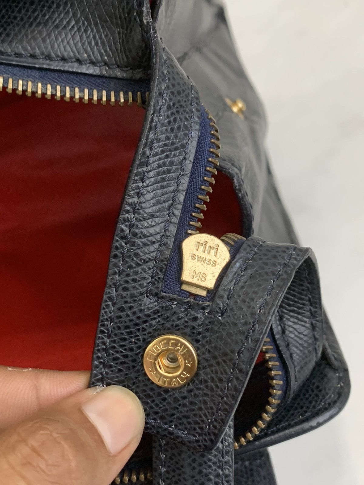 Vintage Celine Paris turnlock handbag blue leather - 14