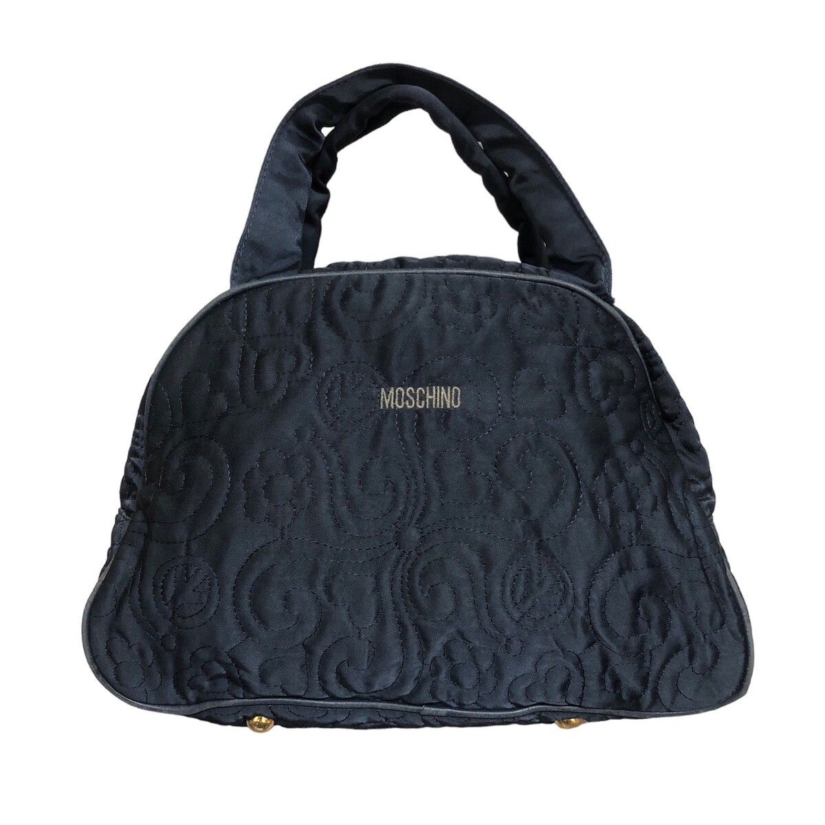 Moschino Satin Embroidered Tote Bag - 1