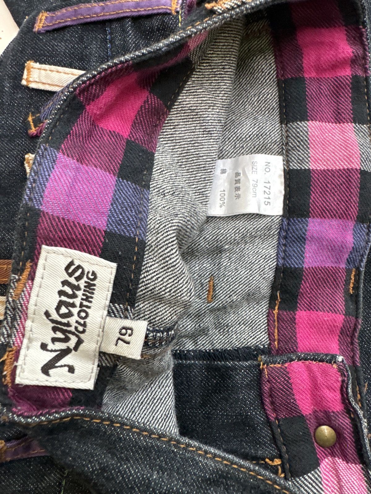 NYLAUS CLOTHING Plaid Tartans Junya Watanabe Denim Jeans - 14