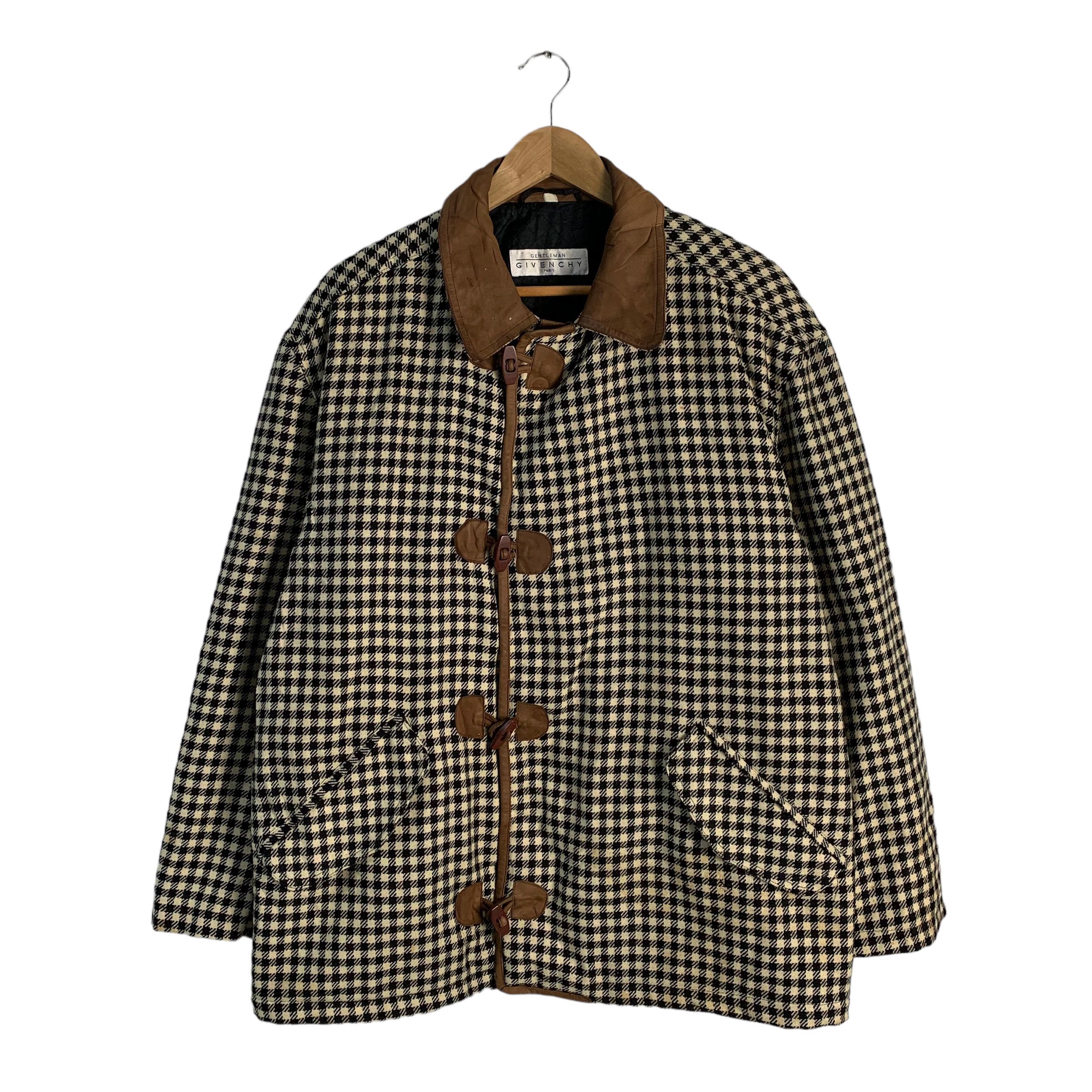 Givenchy Gentlemen Houndstooth Wool Leather Jacket - 1