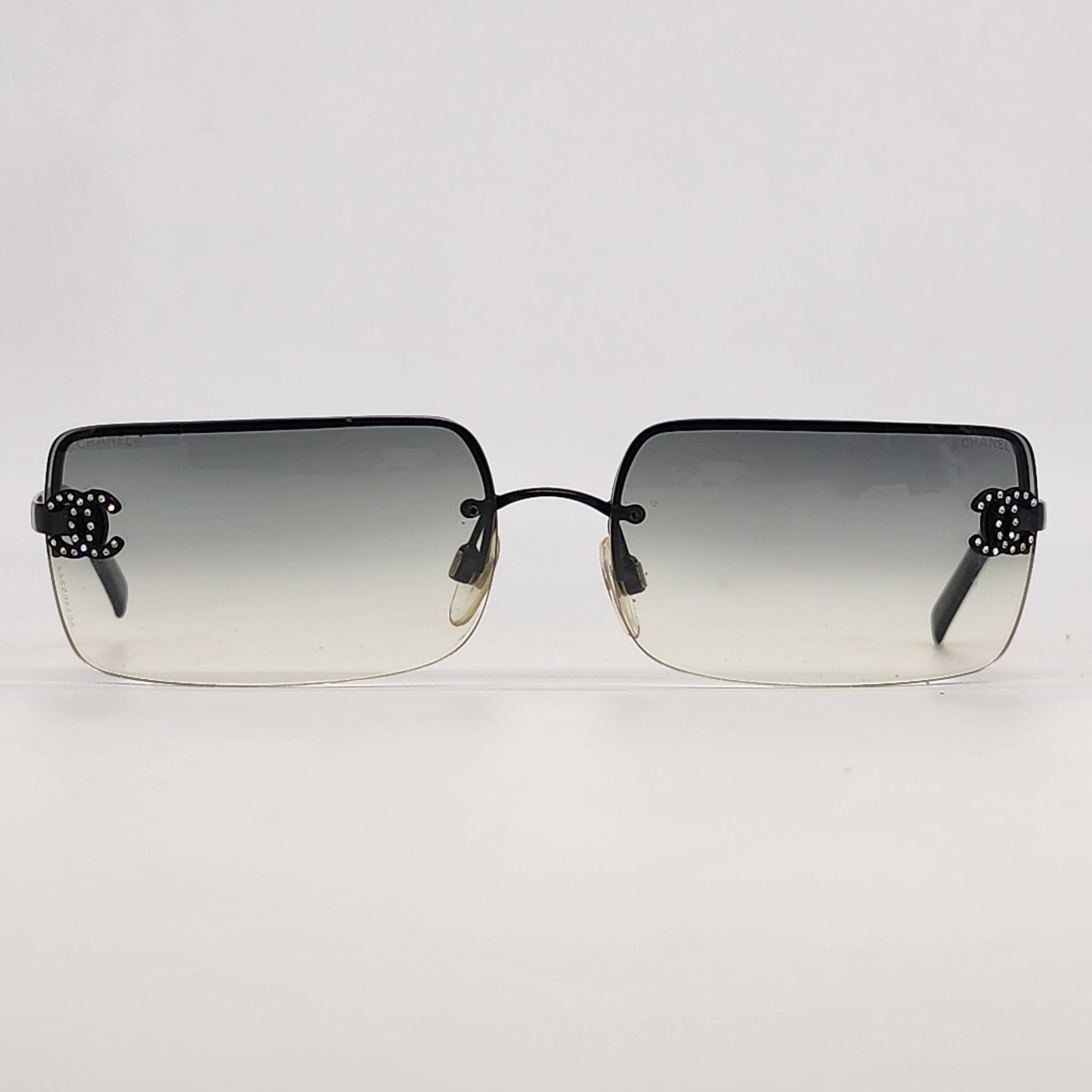 Chanel - Ombre Gray CC Rhinestone Sunglasses - 2