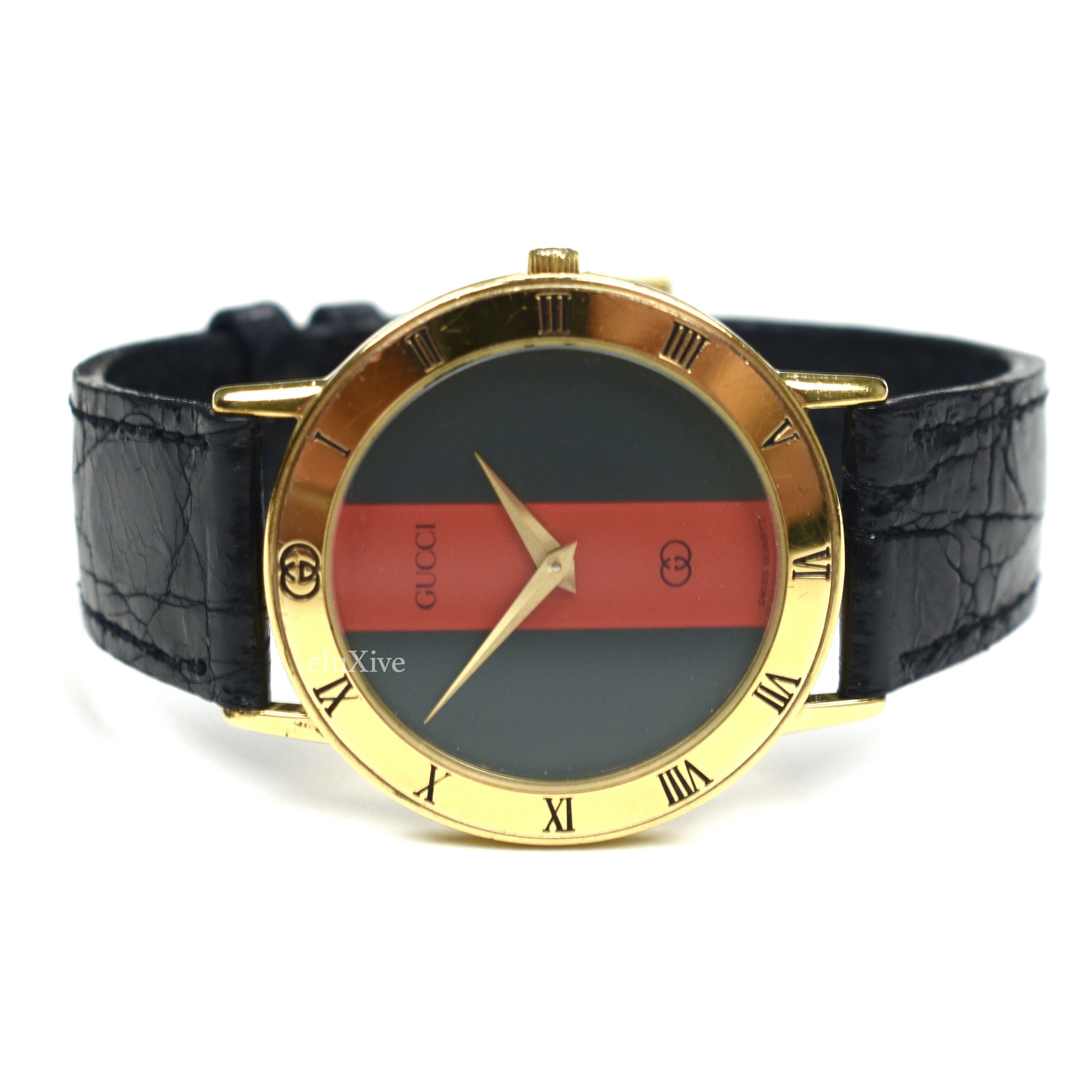 Gucci 3000M Gold Web Dial Watch - 1