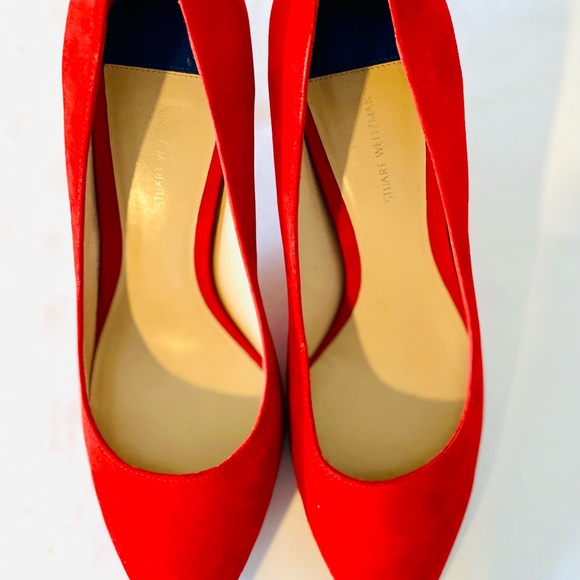 Stuart Weitzman lipstick Red Suede heels - 7