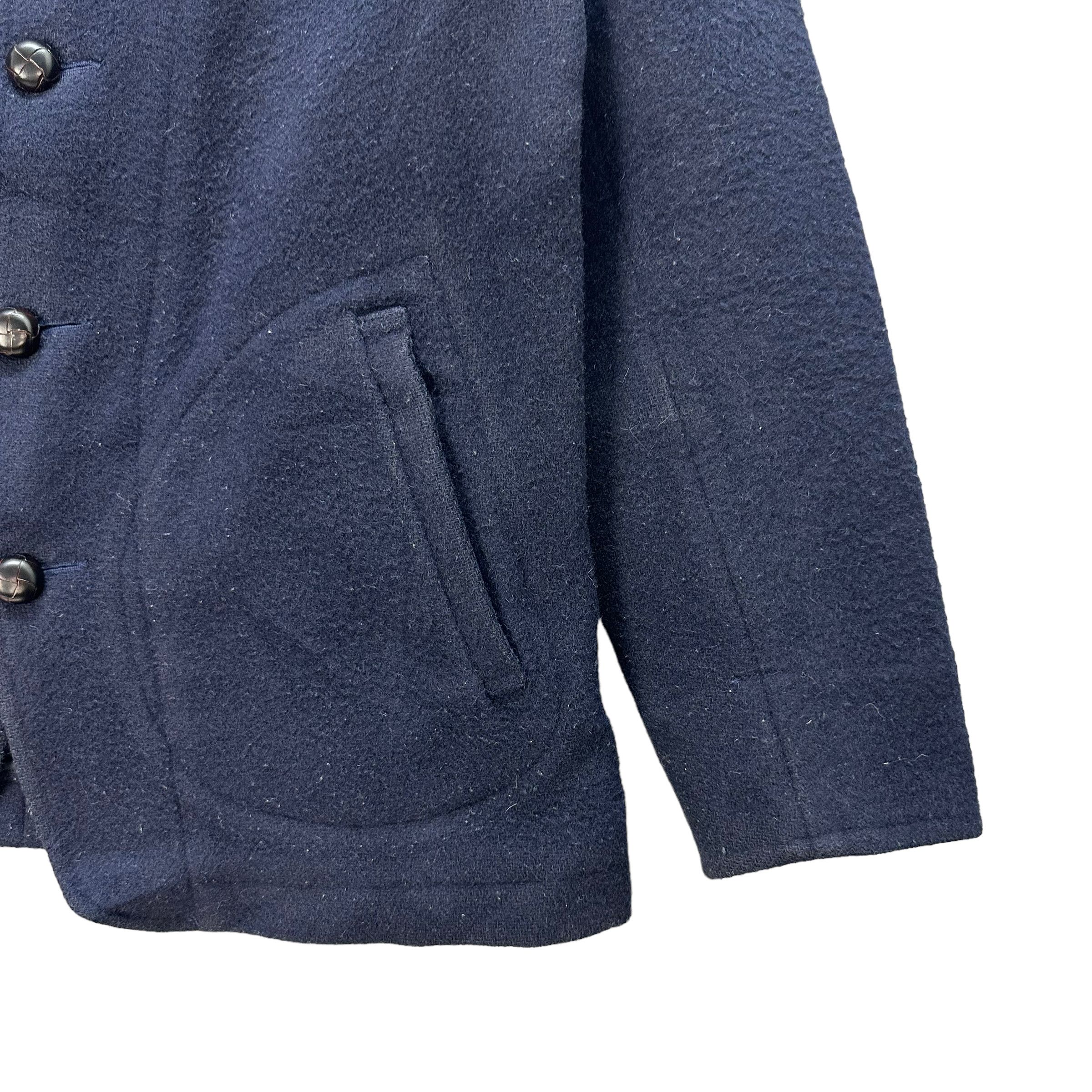 Danton logo-patch single-breasted coat - Blue