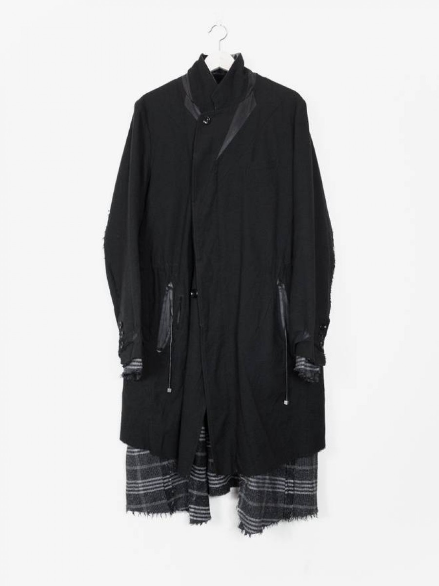 Takahiromiyashita The Soloist. - AW14 Layered cut-out chesterfield coat - 1