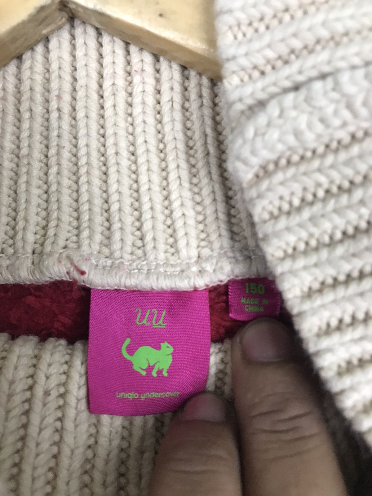 LAST DROP!Uniqlo undercover faux fur cable knit sweater-1519 - 5
