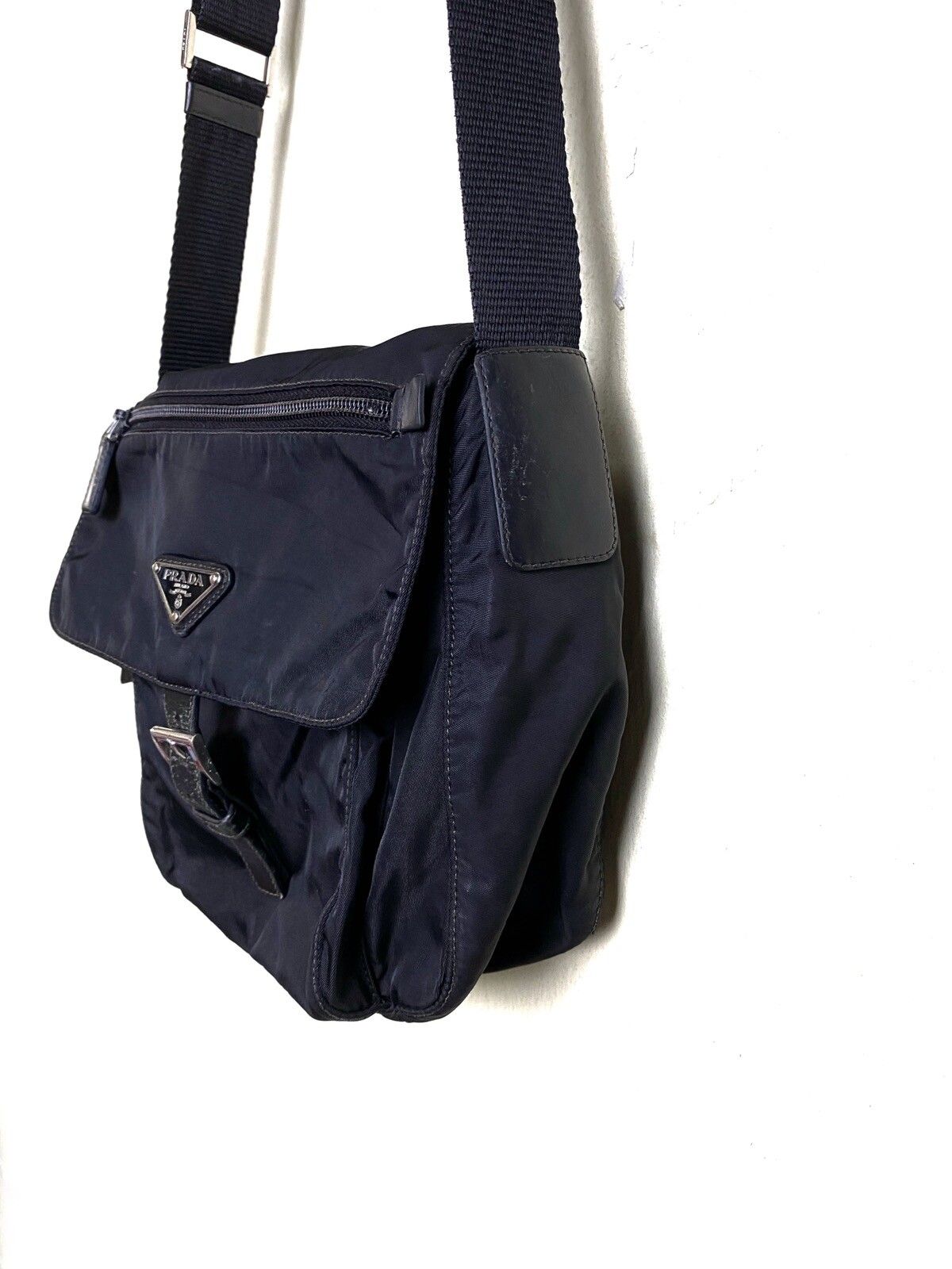Authentic PRADA Black Tessuto Nylon Shoulder Crossbody Bag - 10