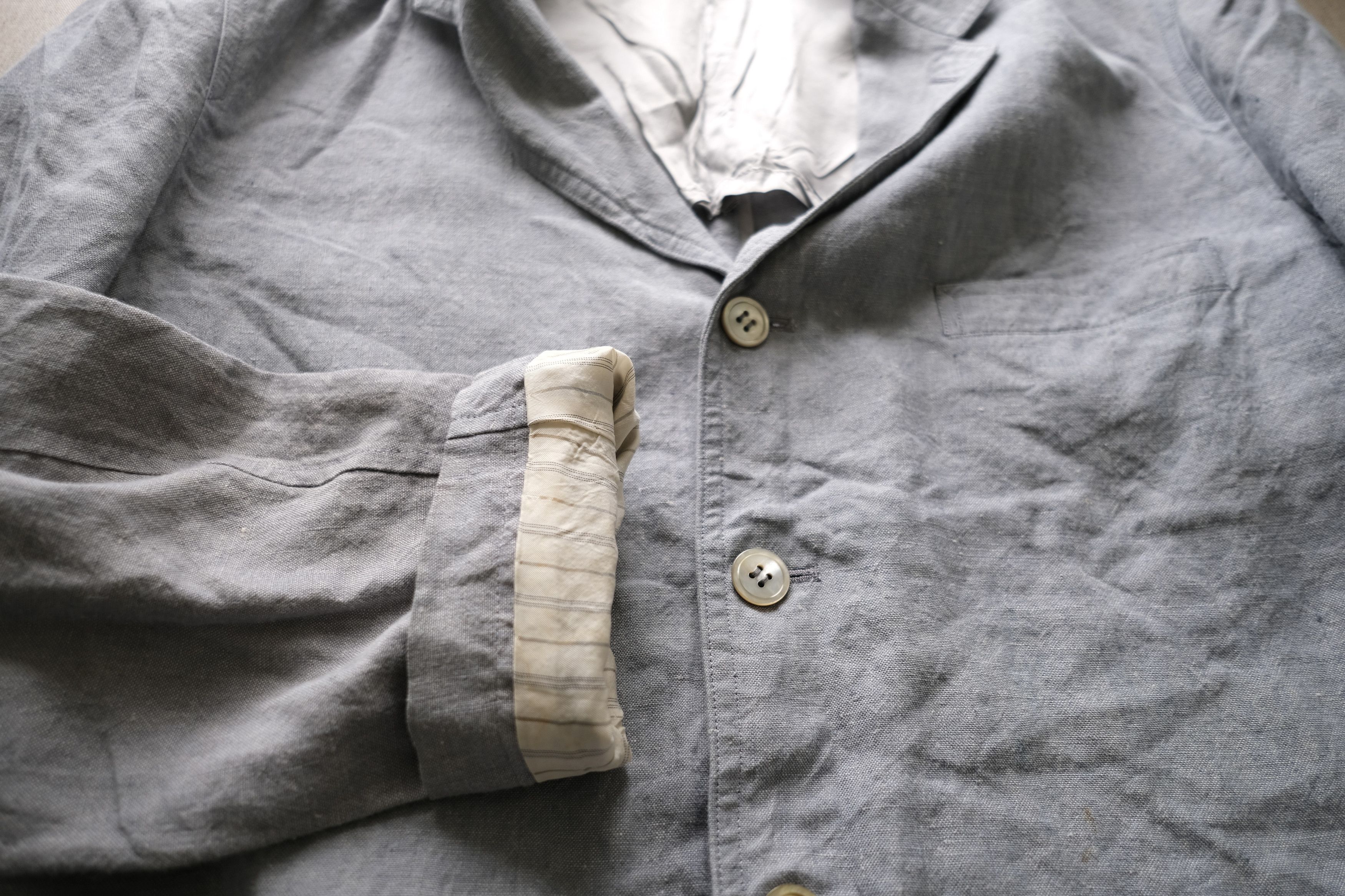 1990s YFM 3-Button Single Breasted Flap Pockets, Linen, (M) - 6