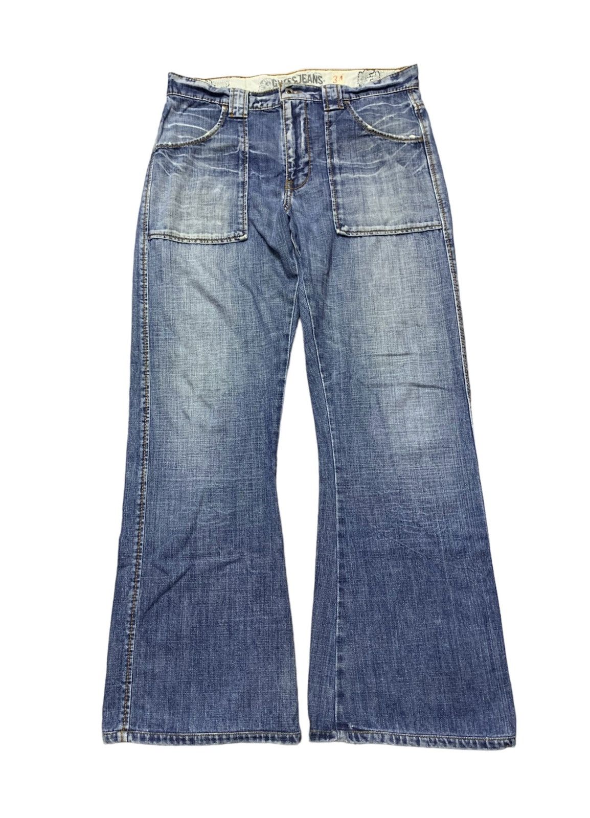 Flare Vintage Guess Jeans Washed Denim - 1