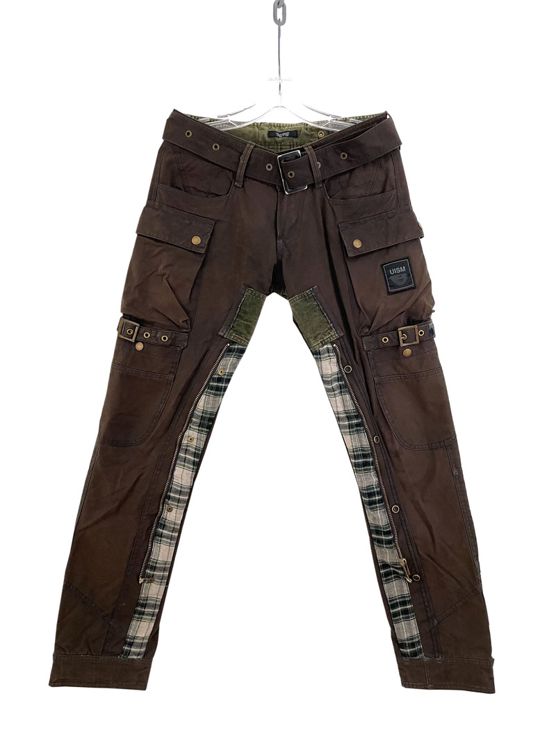 AW08 Unrealclothes Oiled Lightning Bolt Cargo Pants - 1