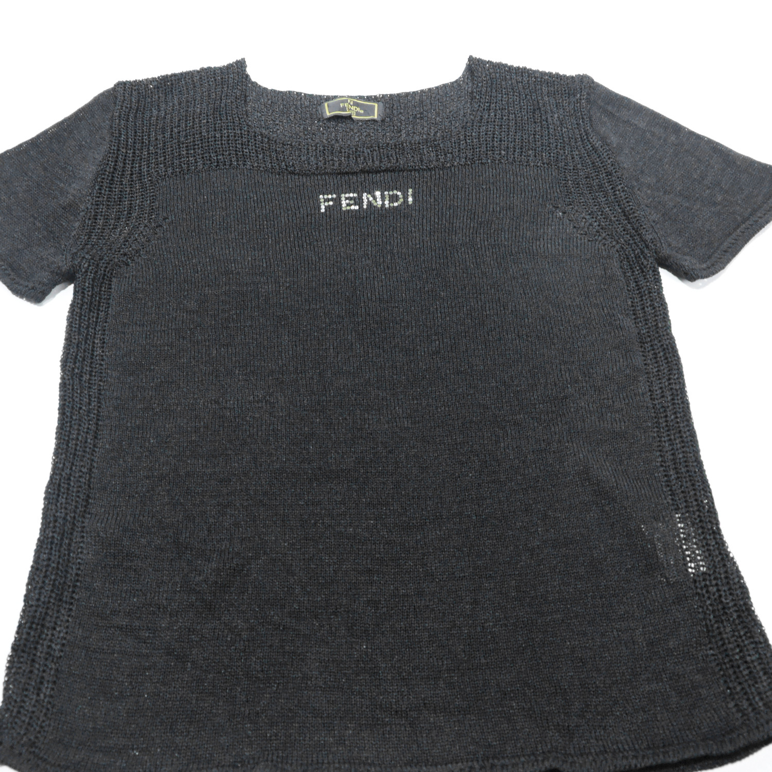 FENDI SMALL LOGO KNIT T-SHIRT - 6