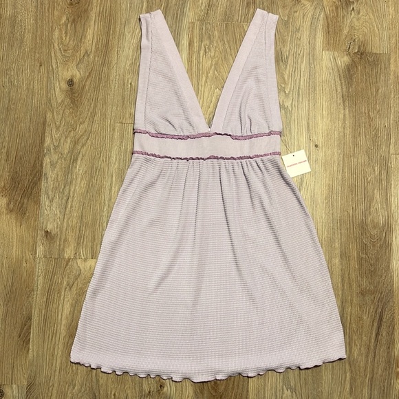 Charlotte Ronson Y2K Light Purple Waffle Babydoll Dress - 3