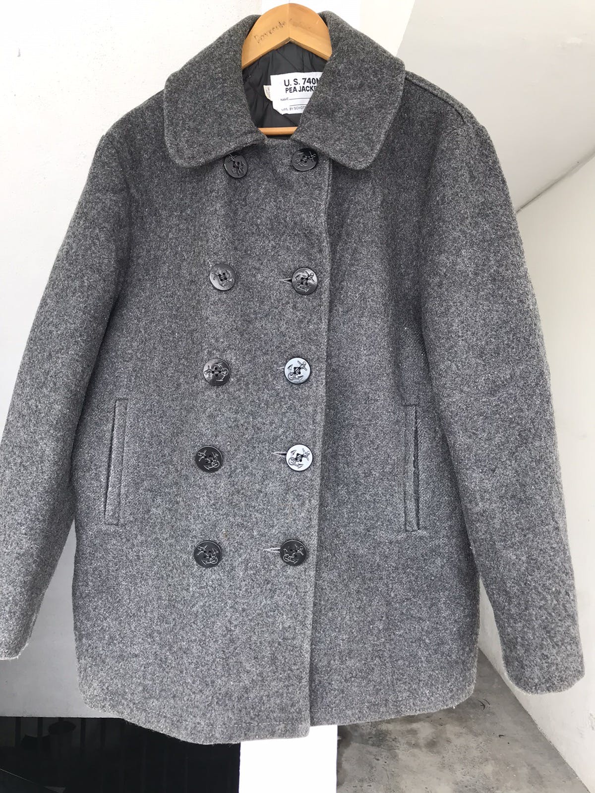 MFG SCHOTT NAVY WOOL PEACOAT - 3