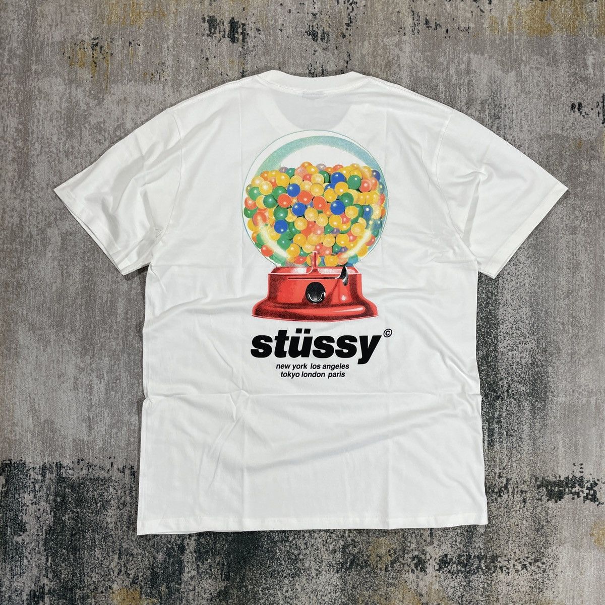 OG Stussy Gumball Logo Tee White // L - 1