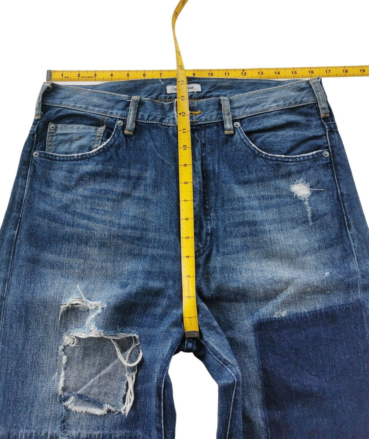 Global Work Patchwork Design Japan Brand Denim Jeans - 8