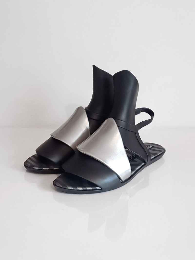 Melissa Aileron + Gareth Pugh Black and Silver Sandal (2011) - 1