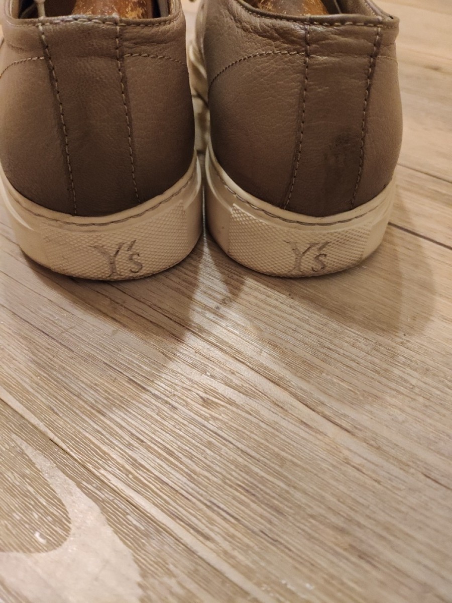 GRAIL ! Olive COVERED leather trainers by Y's. - 4