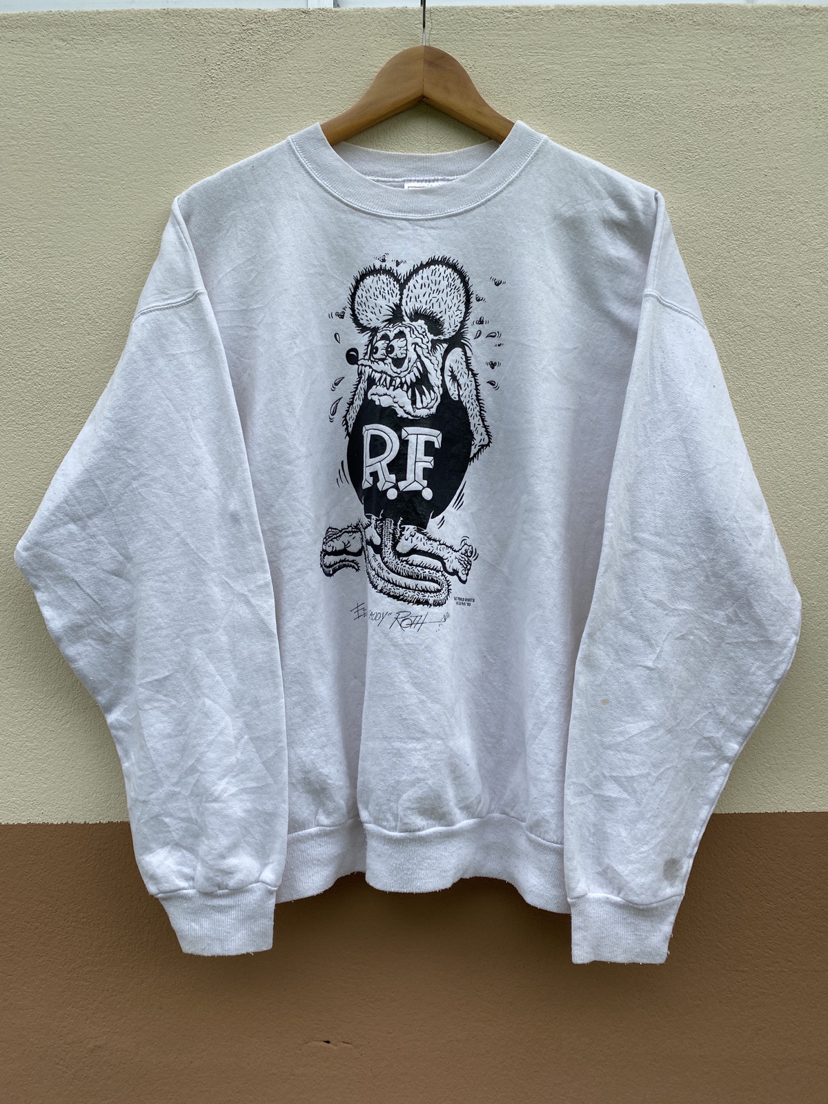 Vintage - OG 1993 Mooneyes Rat Fink Ed Roth Pullover Sweatshirt - 1