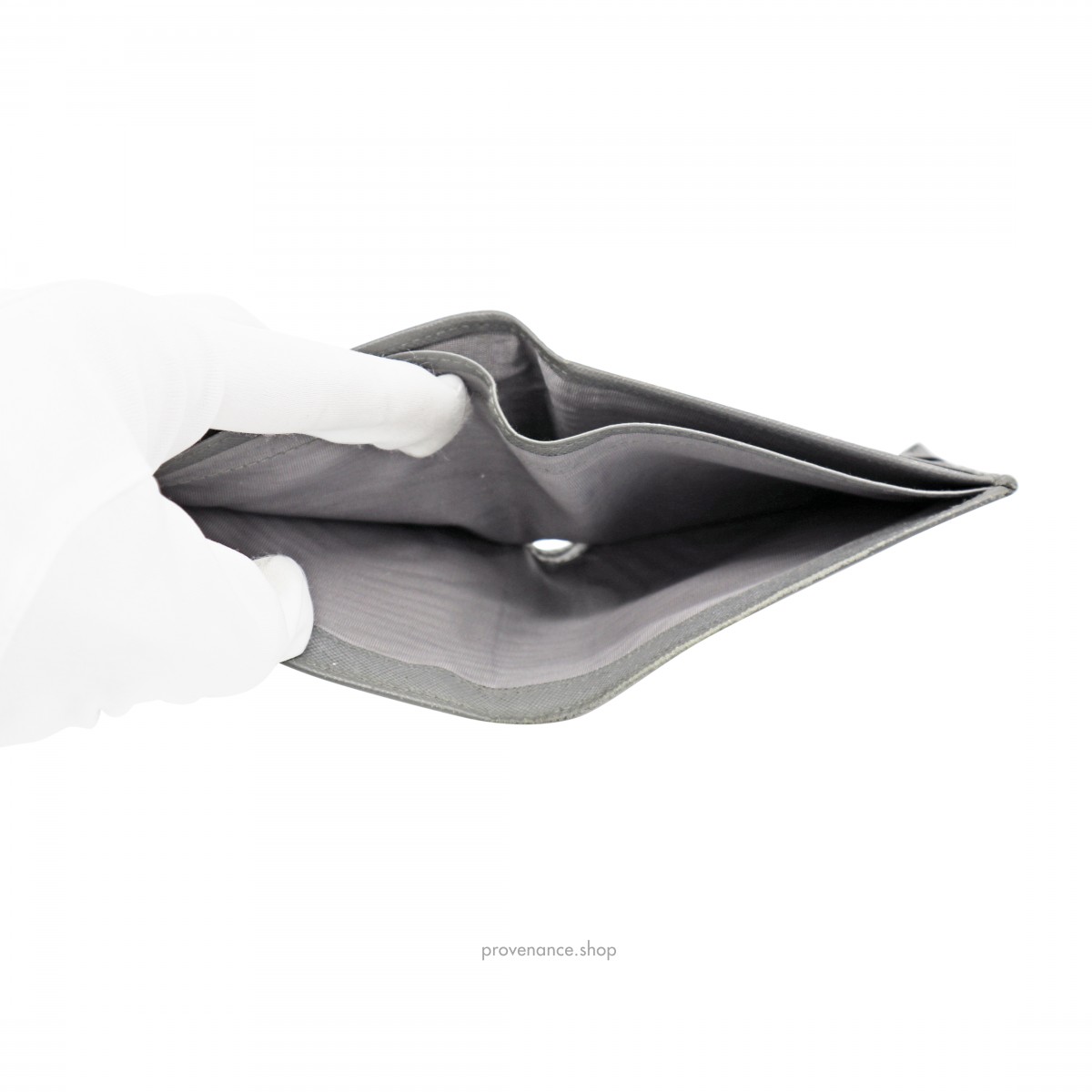 Prada Bifold Wallet - Grey Saffiano Leather - 8