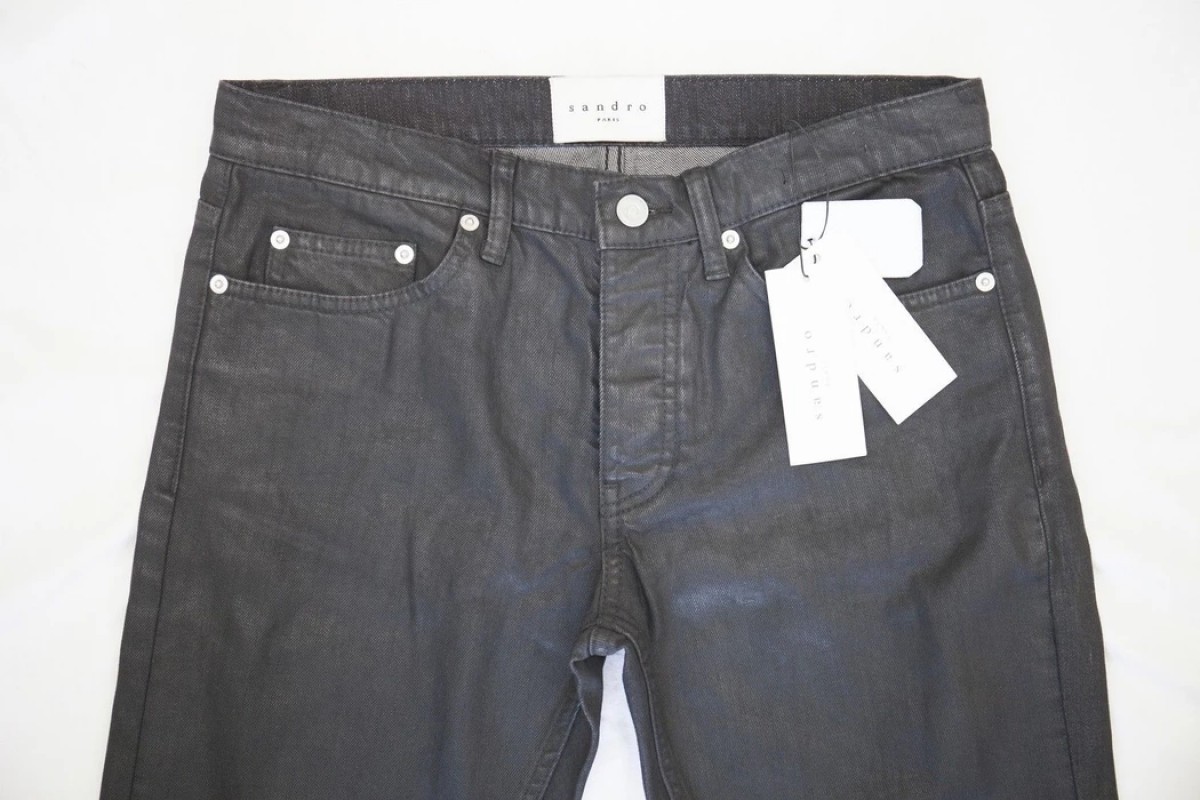 NWT Black Coated Waxed Raw Jeans 29 RARE - 1