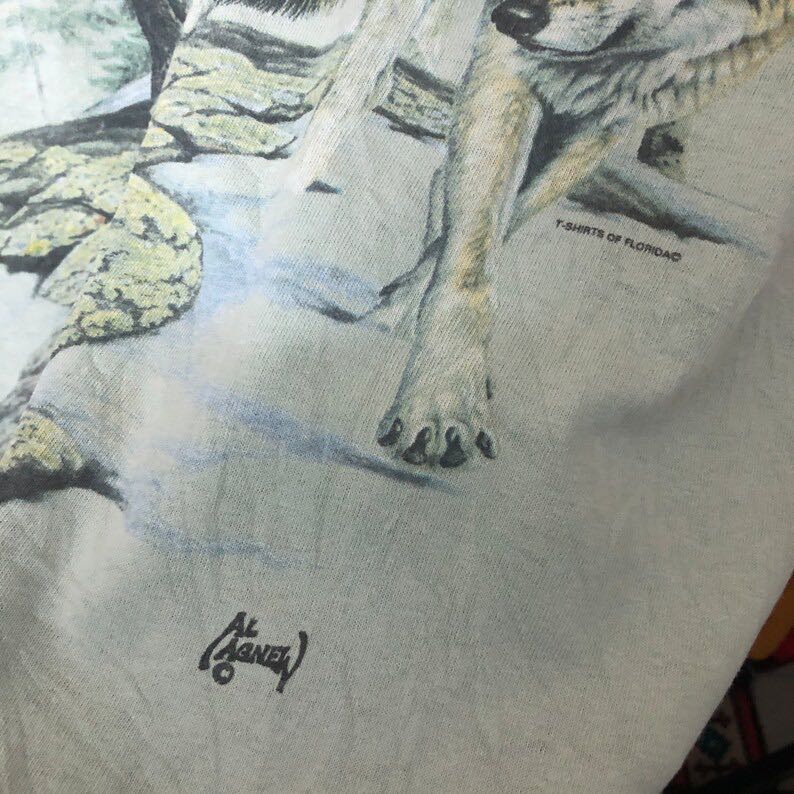 Vintage Wolf Animal Graphic Art Photo Print T-Shirt - 6