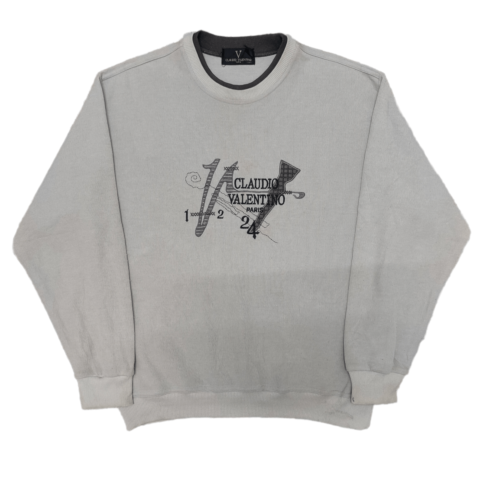Vintage Caludio Valentino Paris Sweatshirt Embroidery Logo - 1