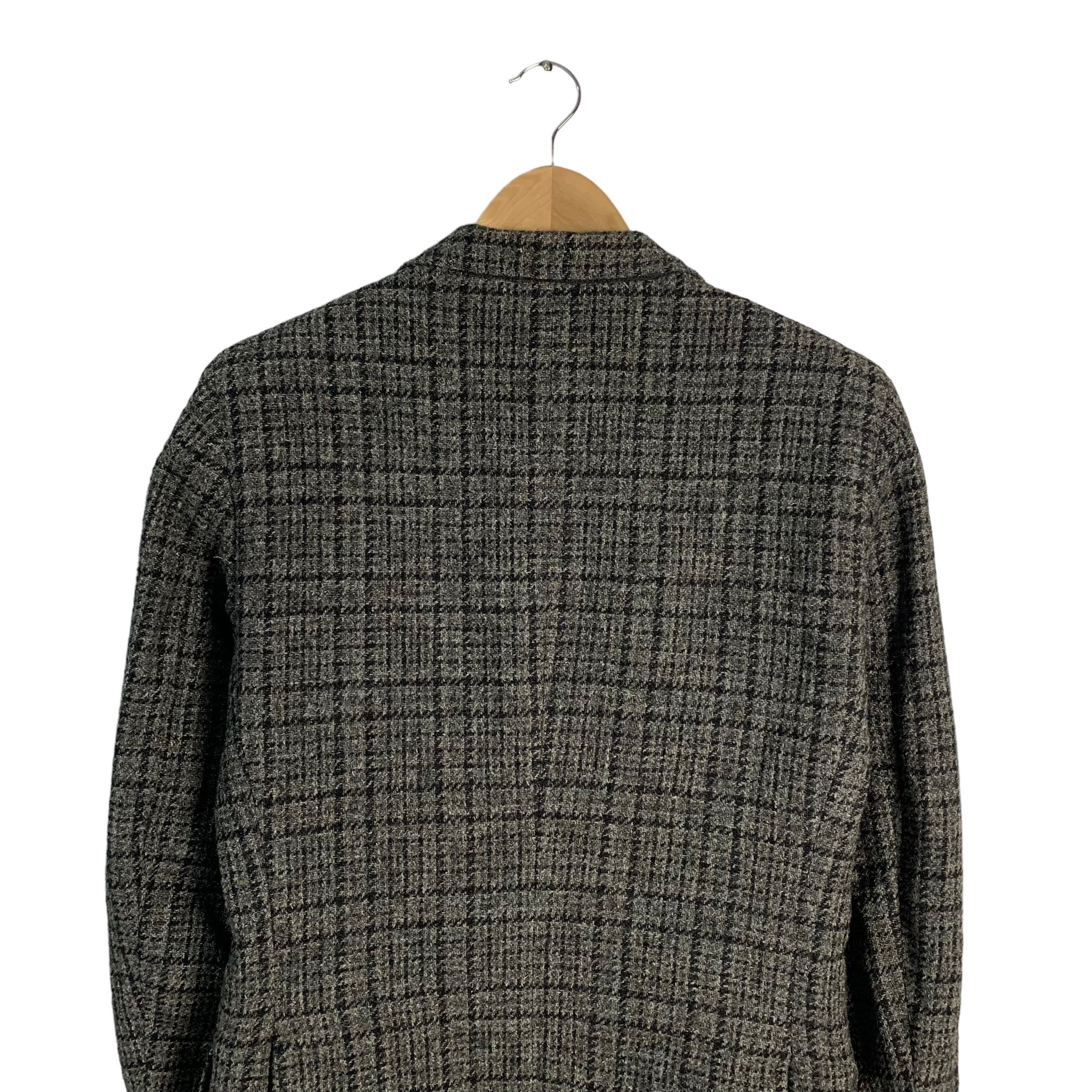 Burberrys x Harris Tweed Checkered Wool Blazer Jacket - 9