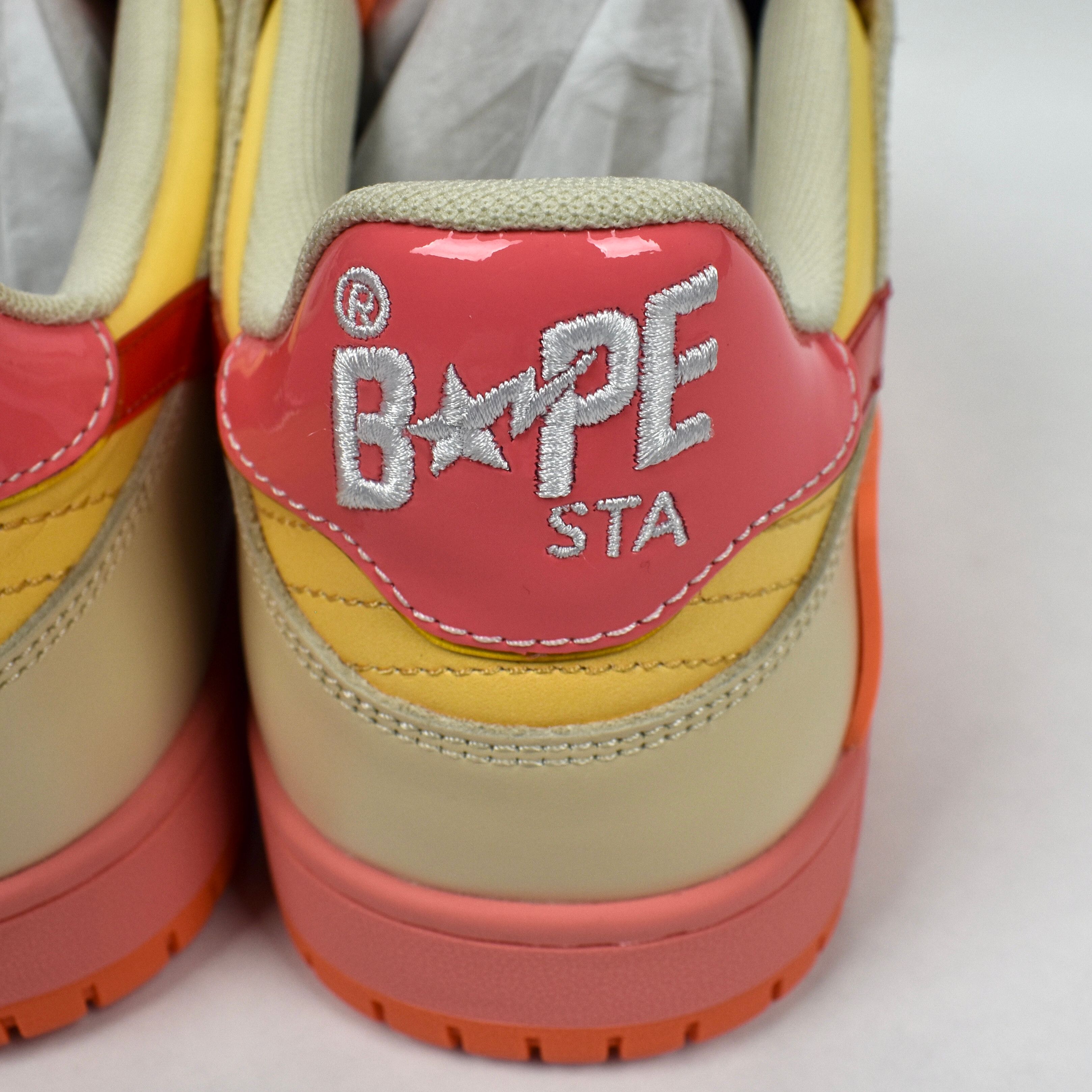 A Bathing Ape Bape Sk8 Sta Dunk Sneakers Pink Orange DS - 10