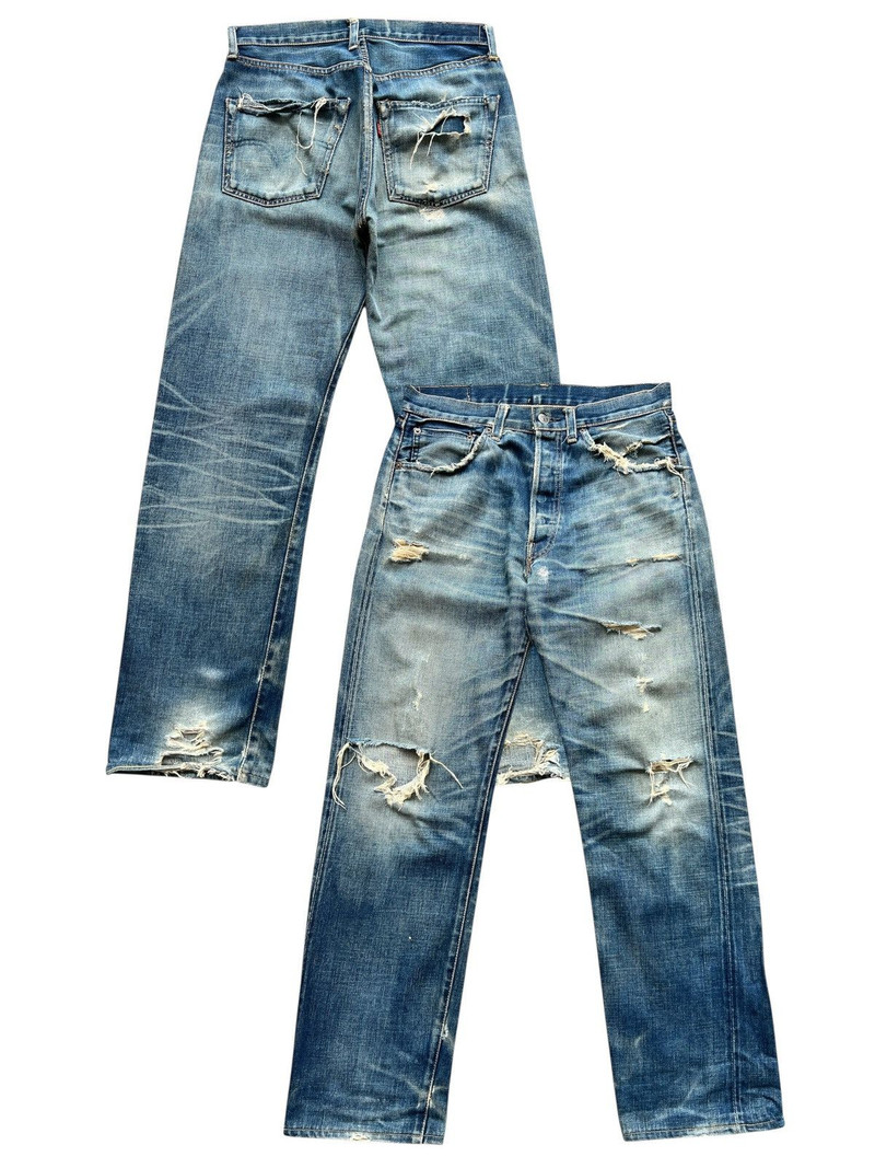 Vintage 90s Levis 501 Selvedge Japan Distressed Denim Jeans - 1