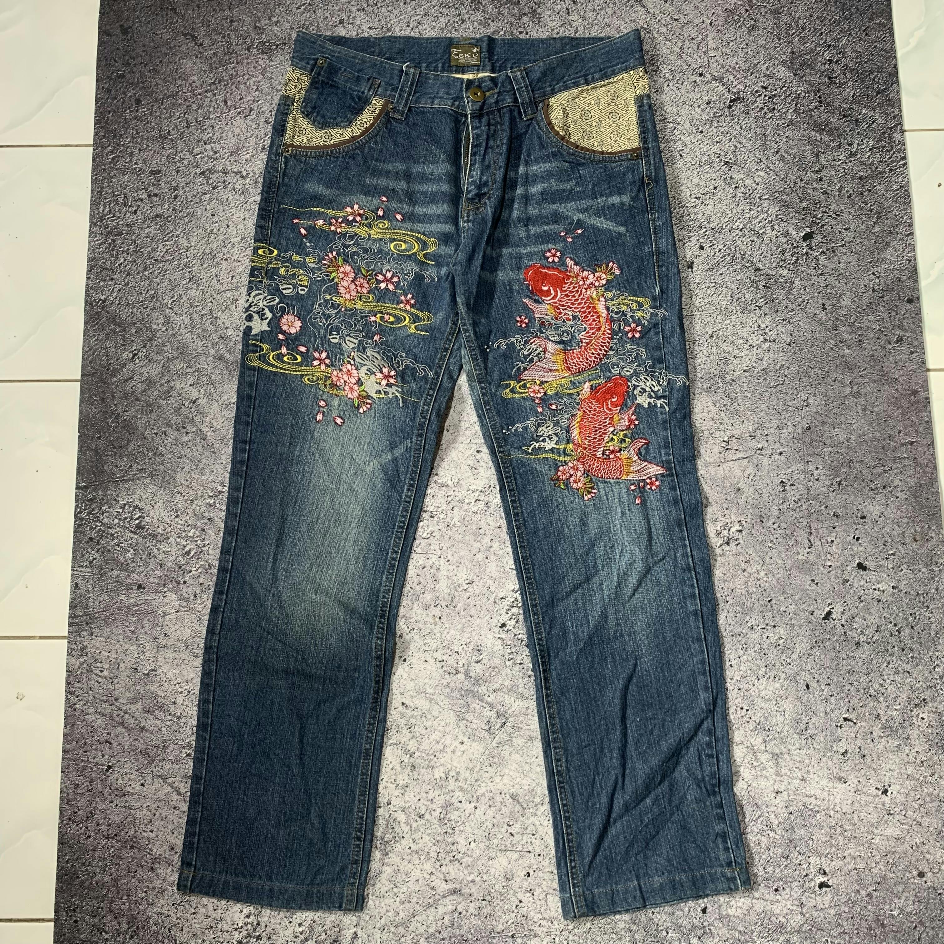 Seku Zeky Sukajan Embroidery Denim Jeans Pants - 1