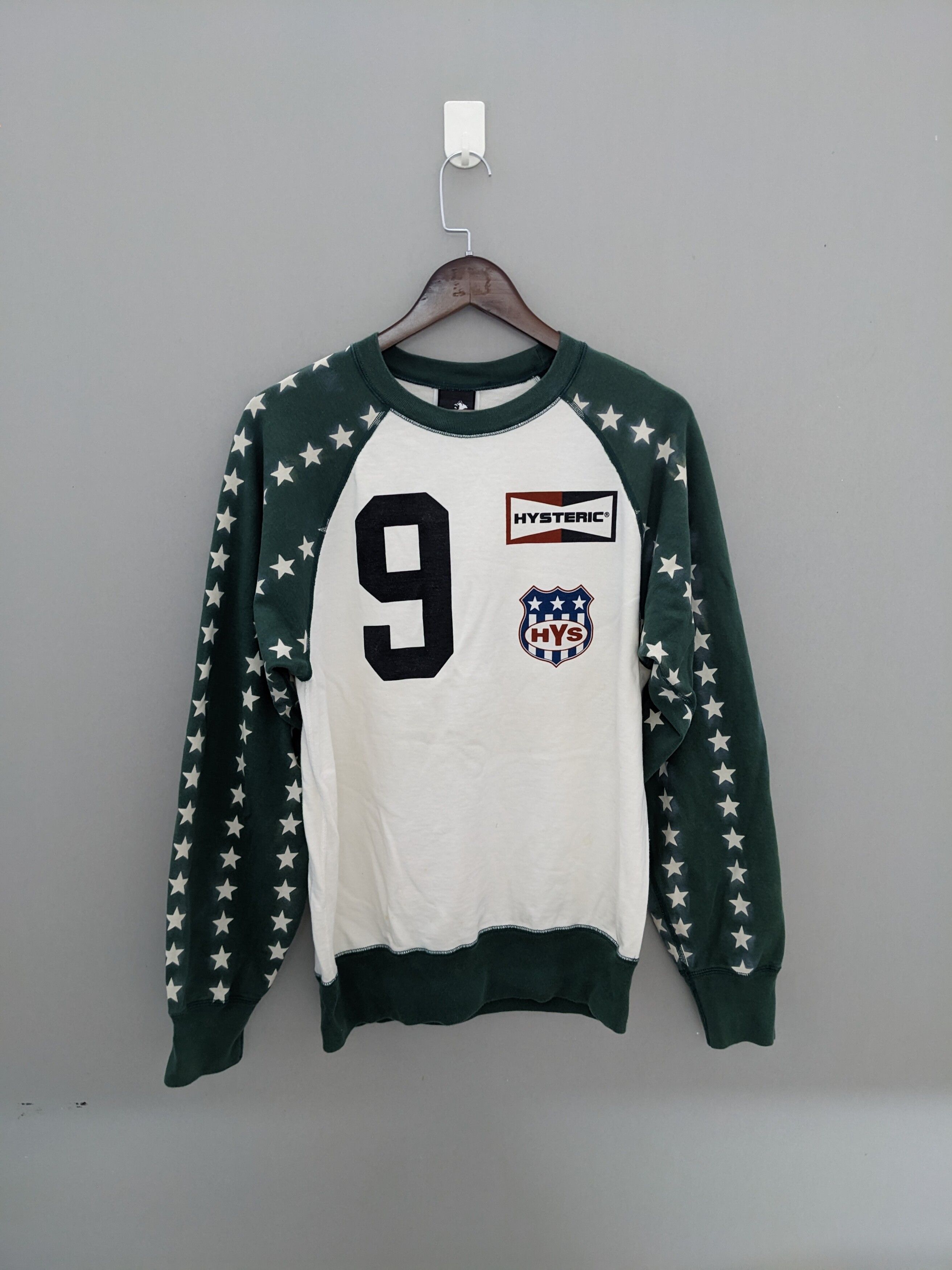 Hysteric Glamour Spellout White Green Stars Sweatshirt - 1