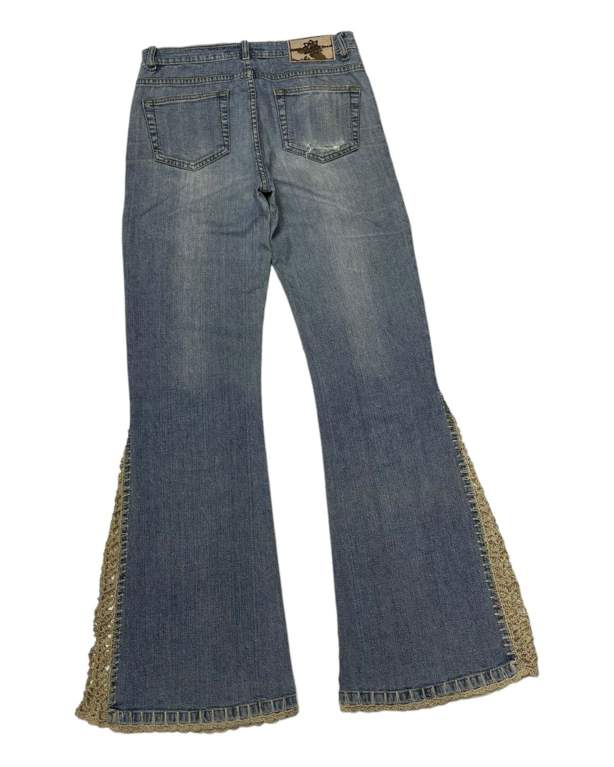 Designer - Vintage Flared Jeans Toco Toco Crochet Bootcut Jeans - 4