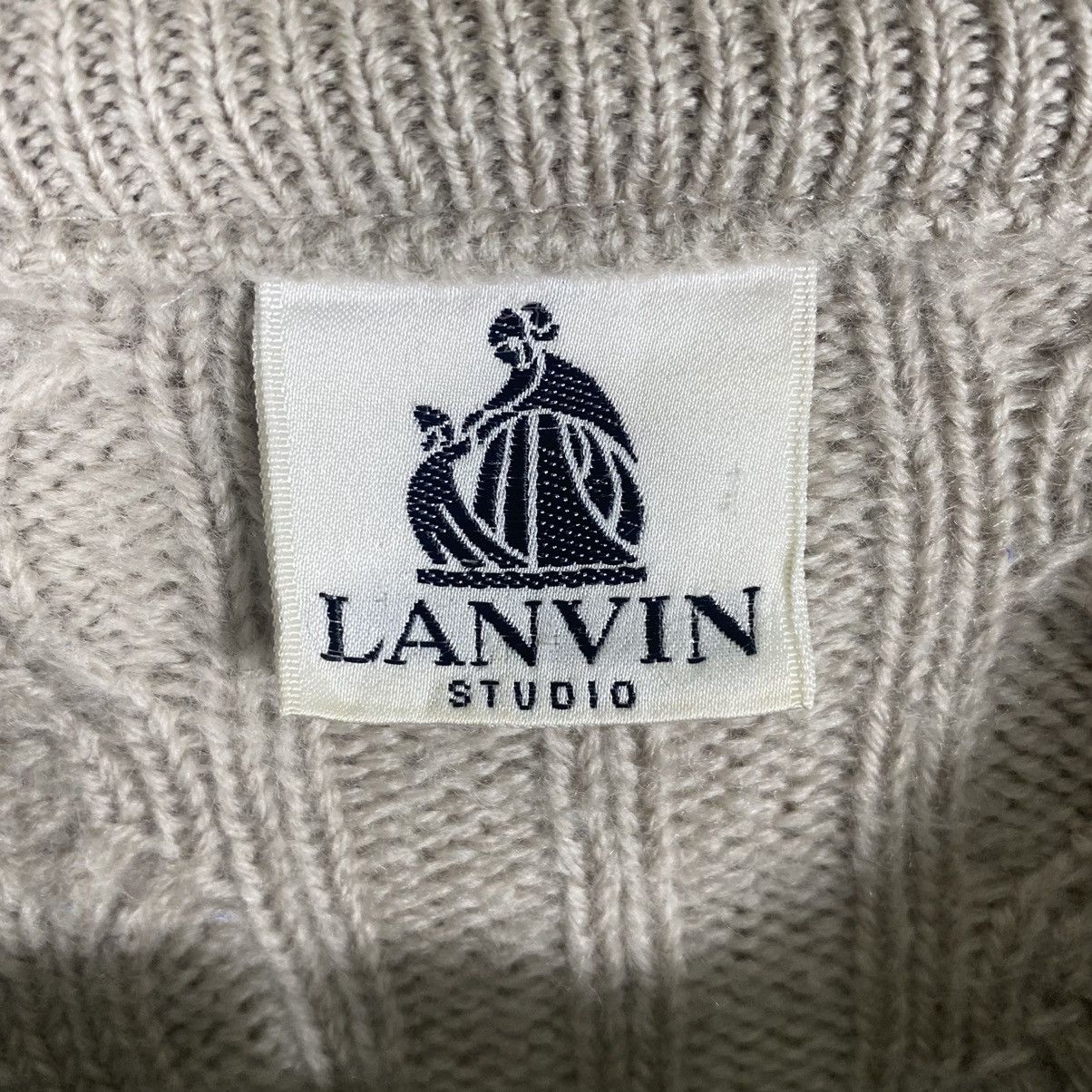 Vintage 90s Lanvin Studio Cable Knit Zipper L Size - 6