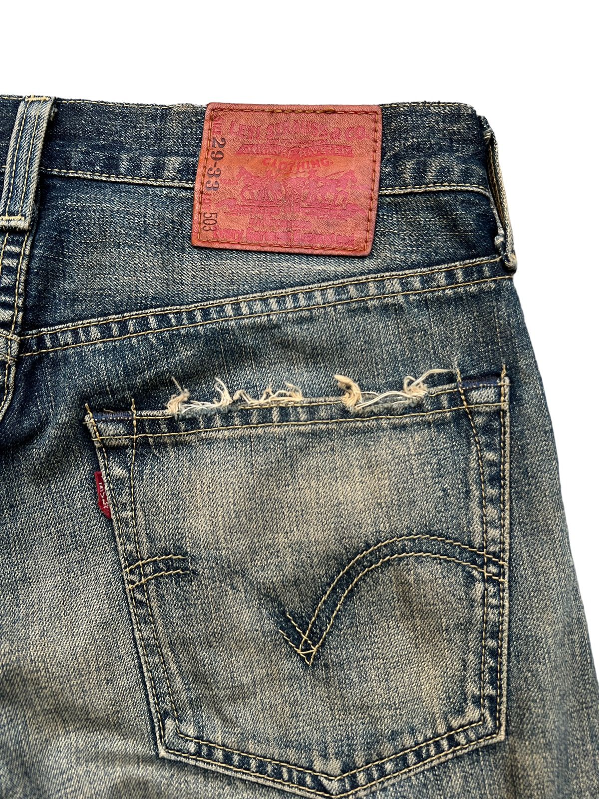 Vintage Levi’s 503 Distressed Rusty Denim Jeans 30x32 - 13