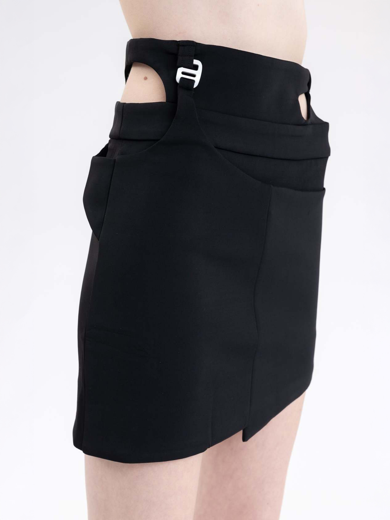 SS21 'COMPOS MENTIS' SKIRT W. UNDERWEAR LINE BLACK - 3
