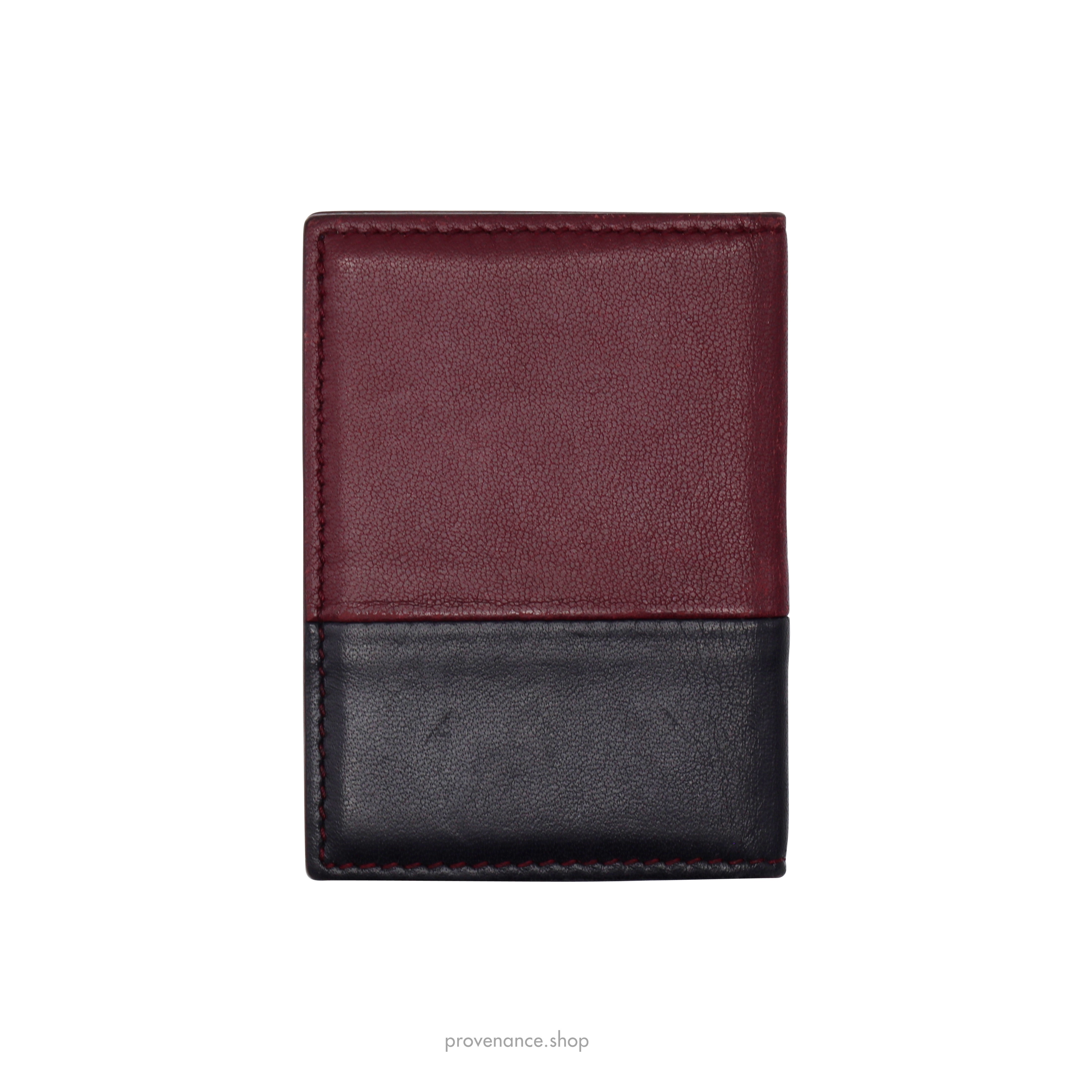 Pocket Organizer Wallet - Black & Burgundy Leather - 2