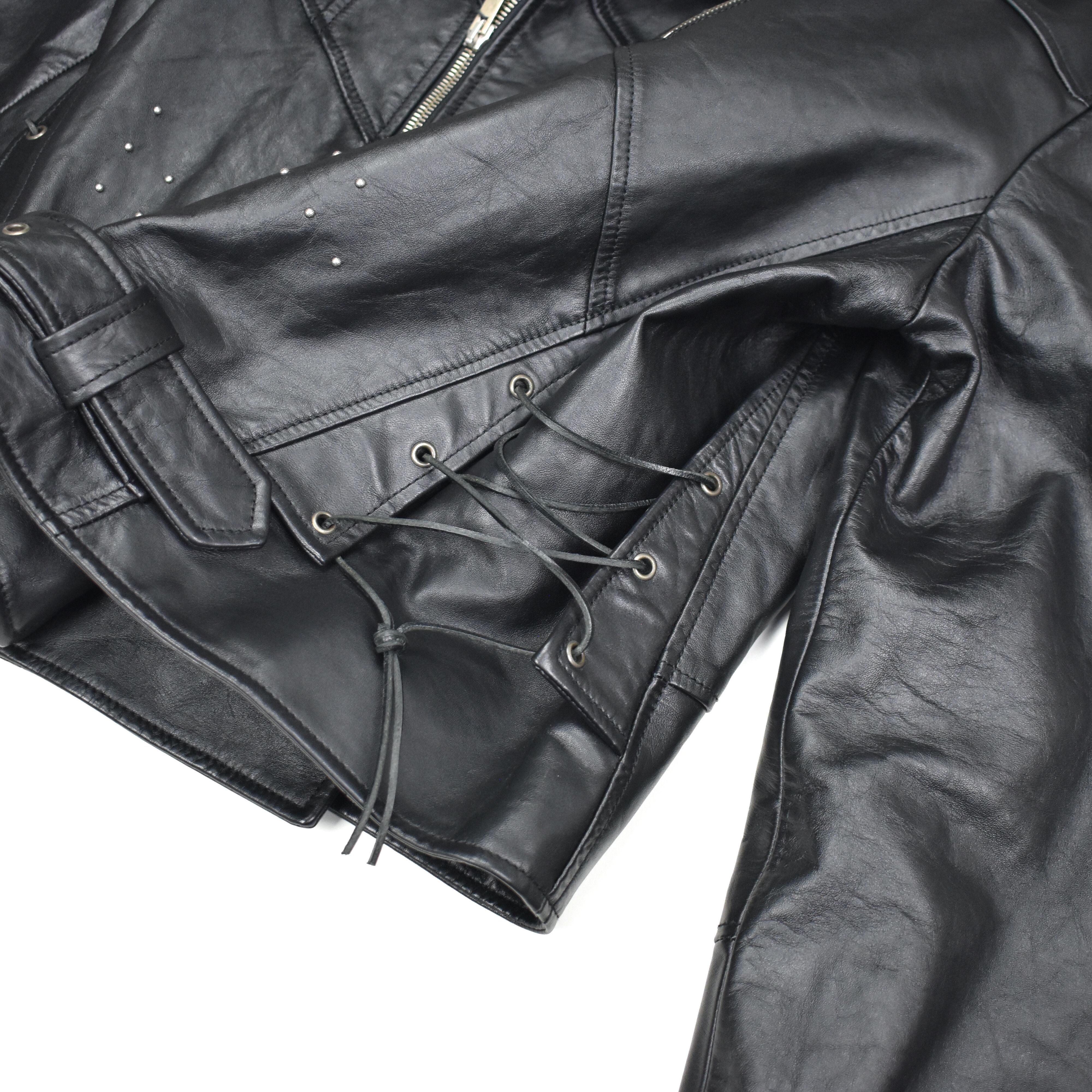 $5.4k YSL Black Studded Calfskin Leather Biker Jacket - 8