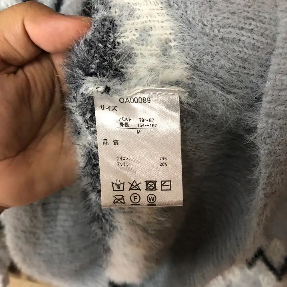 Rag Out Grey Shag Shaggy Fur Mohair Knitwear #737 - 7