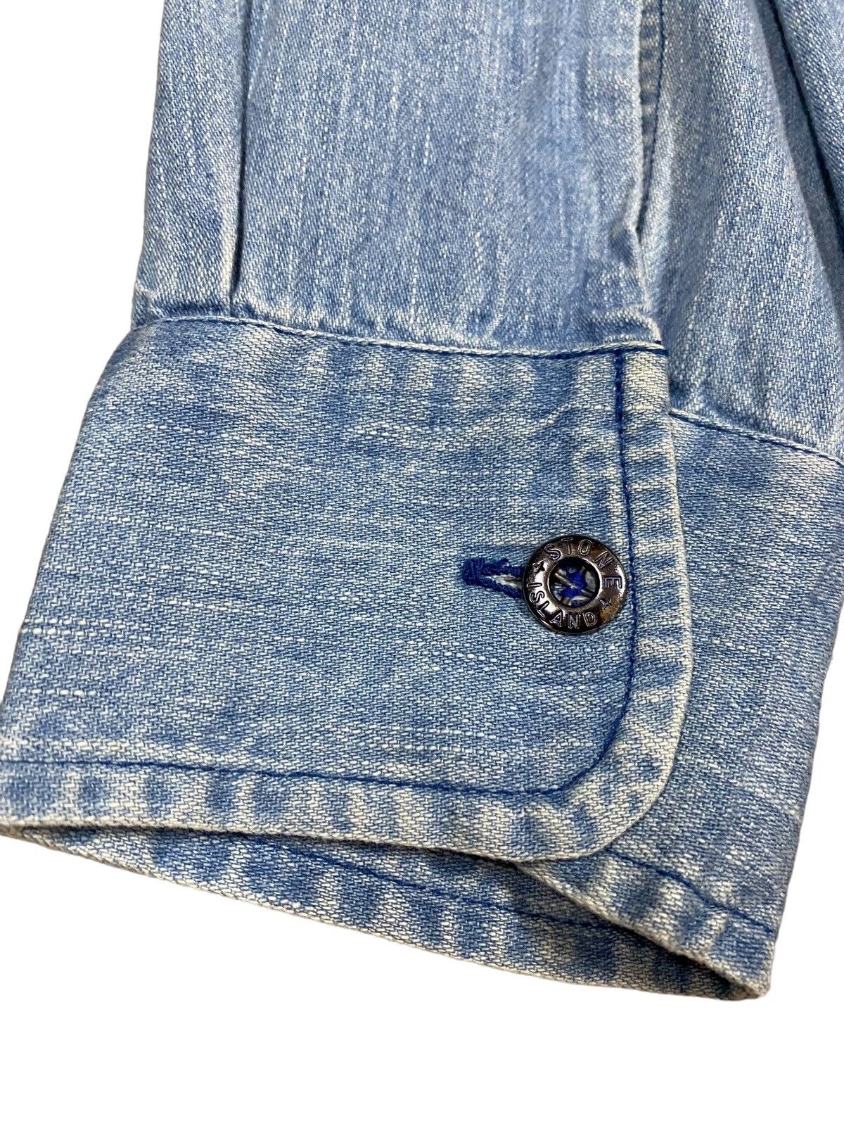 Vtg🔥A/W1995 Stone Island Marina Blue Wash Button Ups Denim - 18