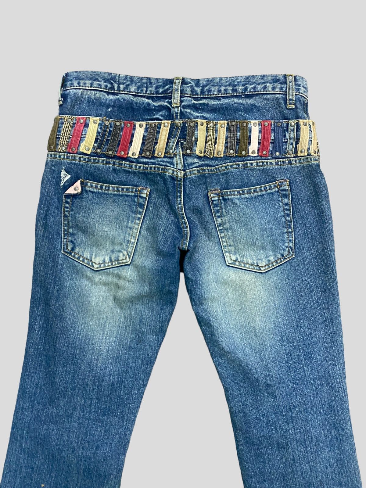 VINTAGE ANTGAUGE DOUBLE WAIST EXTRA POCKET DENIM JEANS - 8