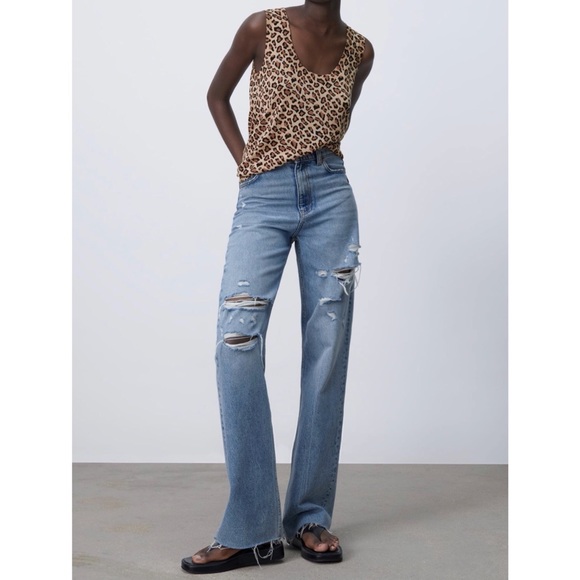 Zara Leopard Print Knit Top - 1