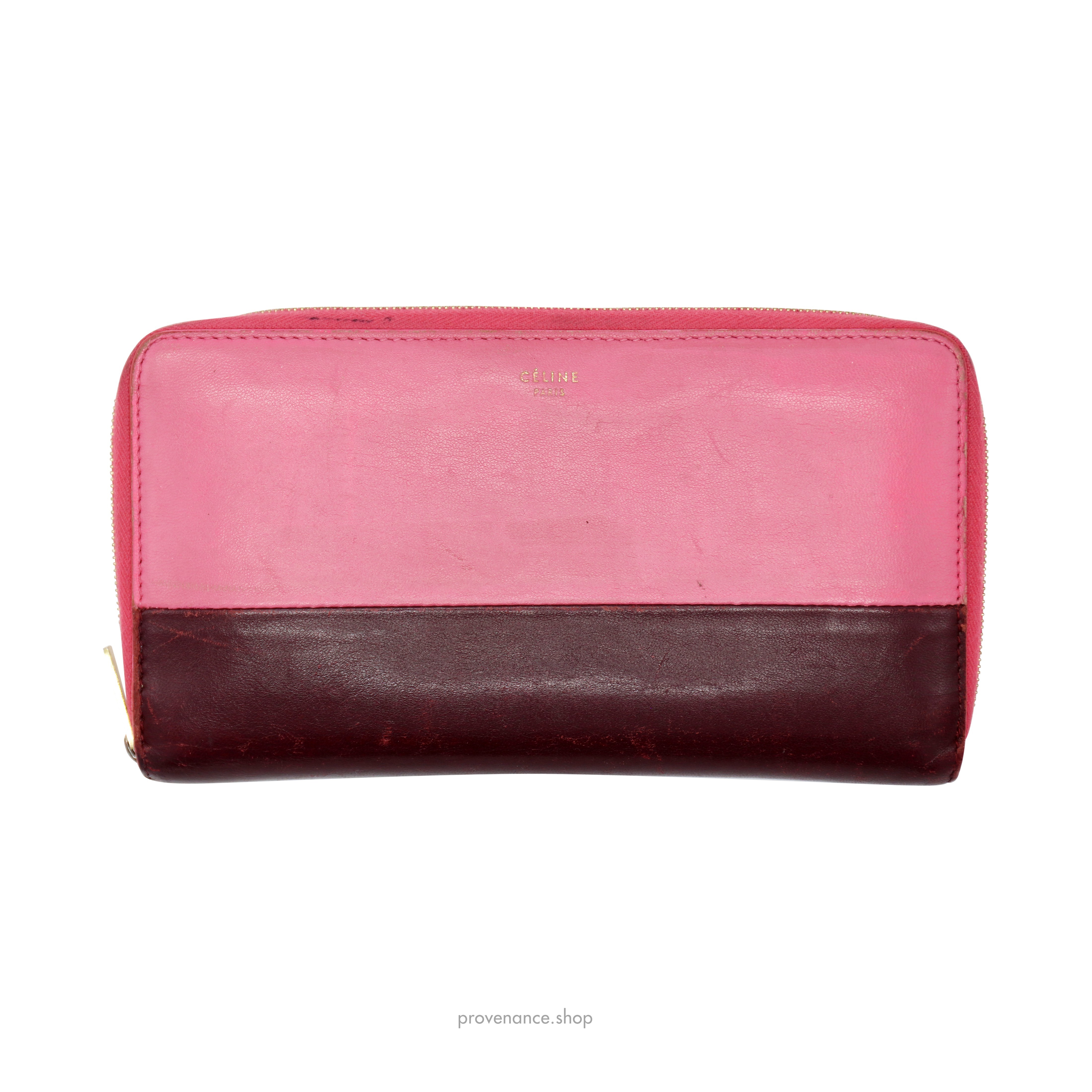 Celine Multifunction Zip Wallet - Pink/Burgundy - 1