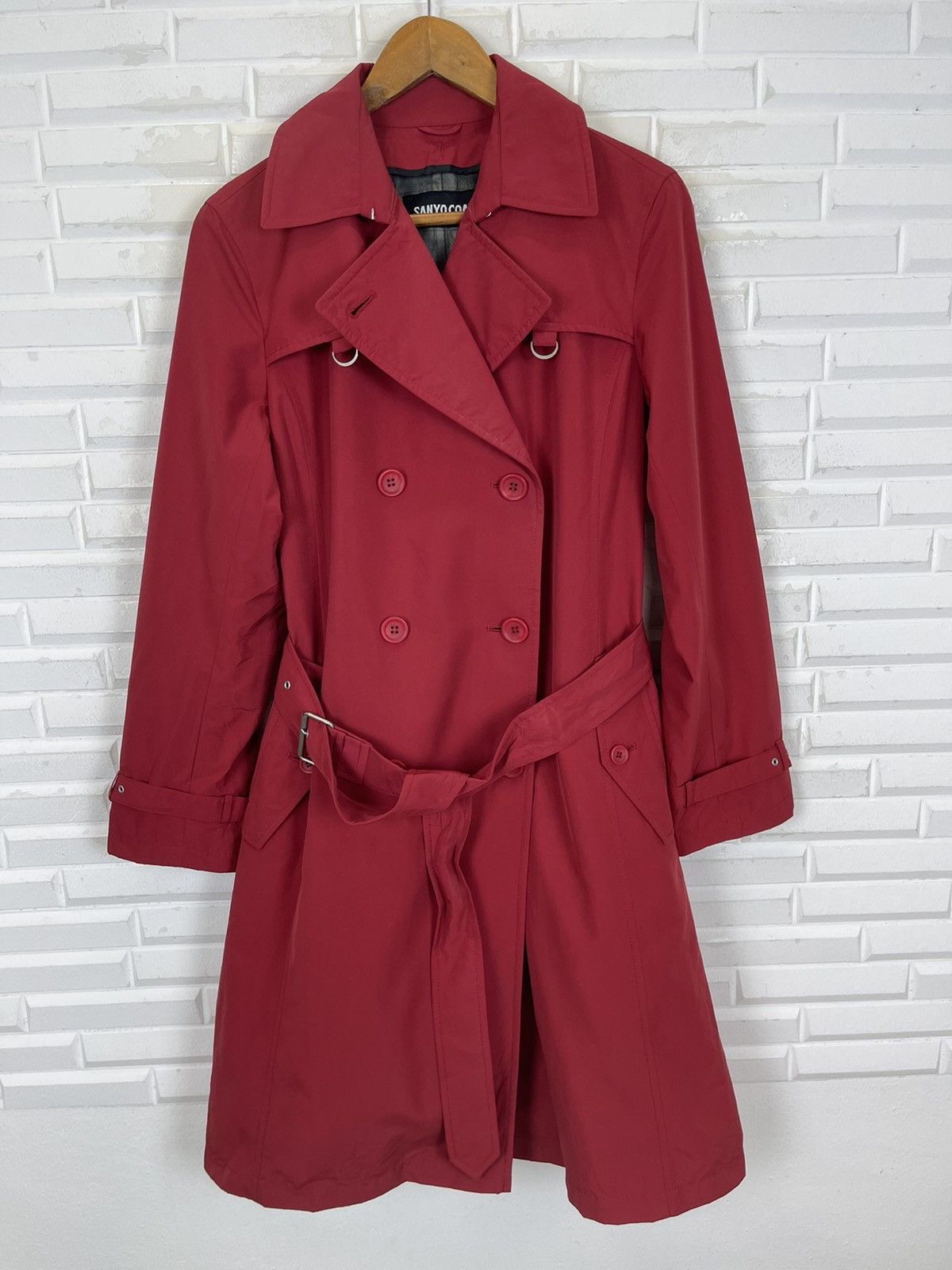 VINTAGE RED GORETEX TRENCH COAT OUTERWEAR - 7